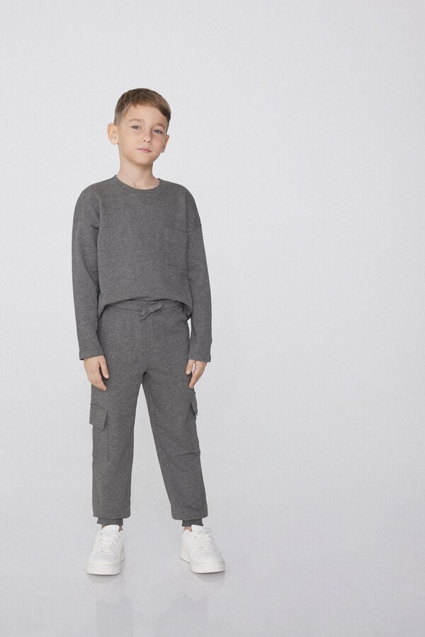 Tezenis Jogger Cargo de Felpa para Niño Ofertas especiales