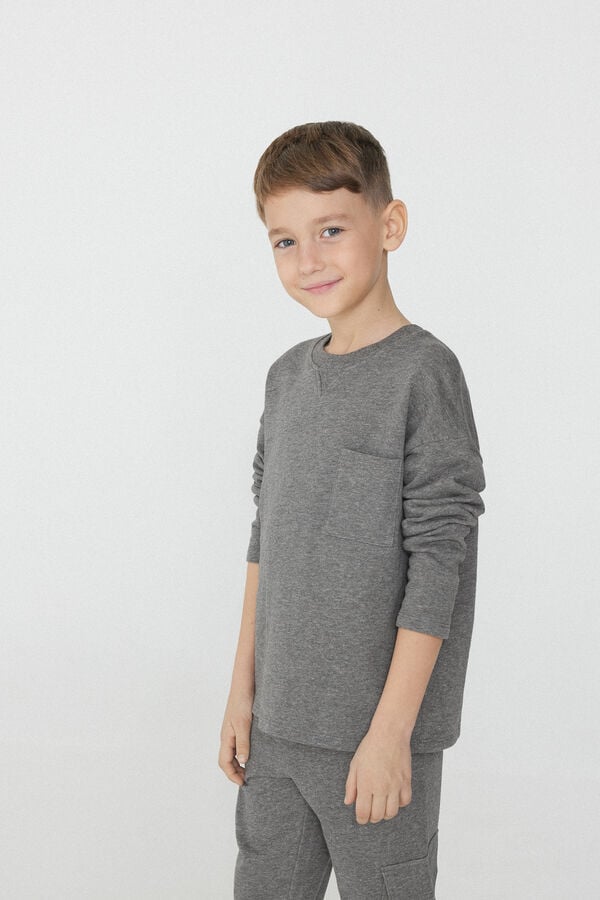 Tezenis Sudadera Manga Larga Cuello Redondo y Bolsillo Niño Precio ultrabajo