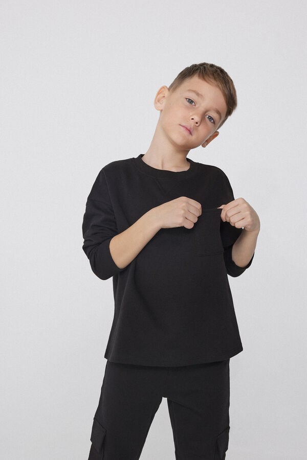 Tezenis Sudadera Manga Larga Cuello Redondo y Bolsillo Niño Devoluciones gratuitas