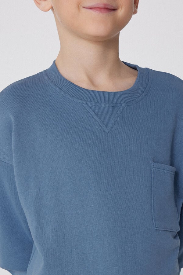 Tezenis Sudadera Manga Larga Cuello Redondo y Bolsillo Niño 2025