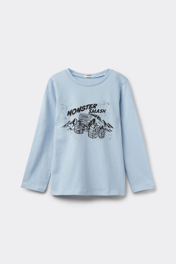 Tezenis Camiseta Manga Larga Algodón con Estampado para Niño