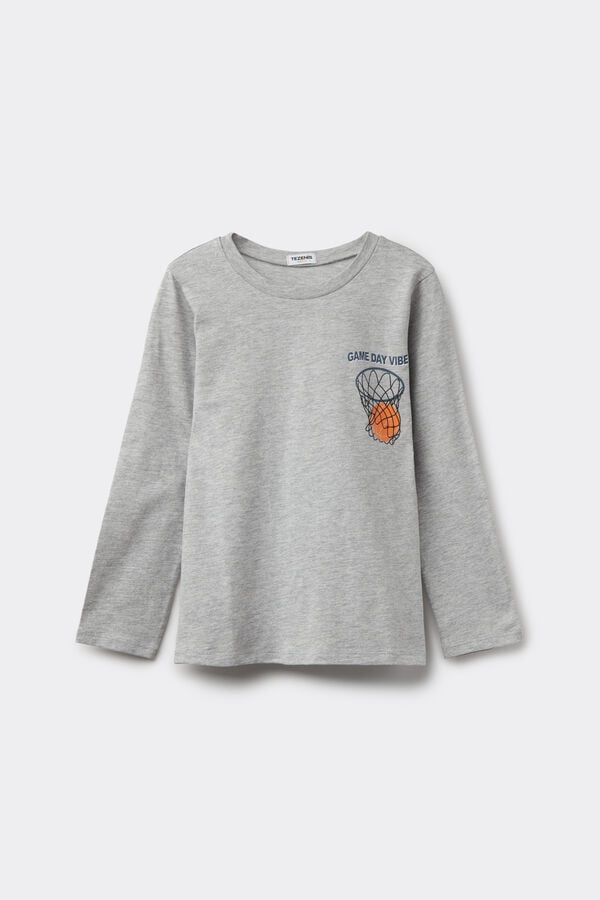 Tezenis Camiseta Manga Larga Algodón con Estampado para Niño