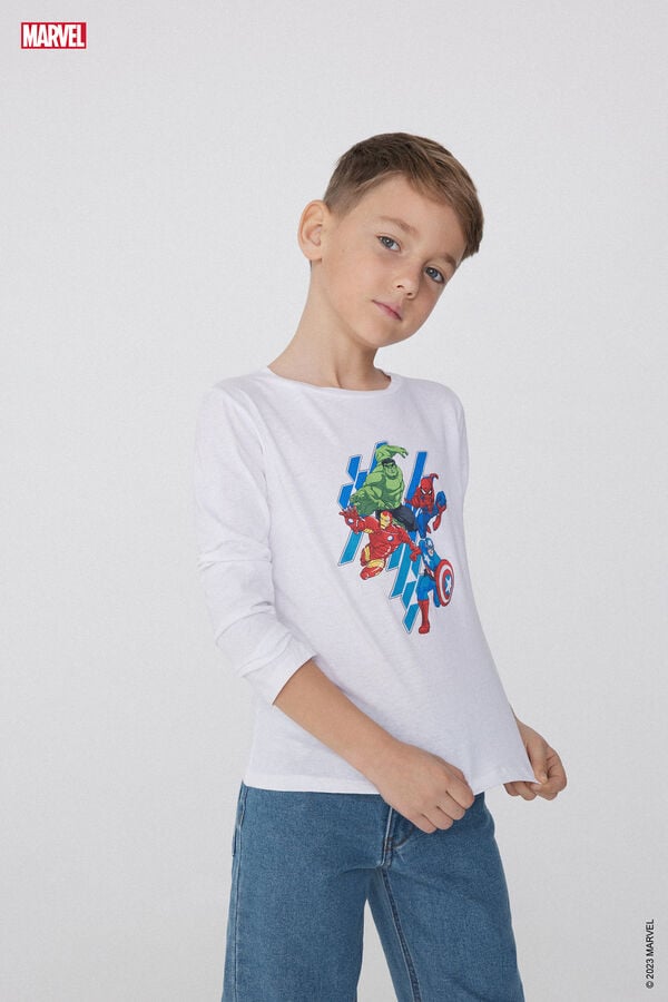 Tezenis Camiseta de Algodón de Manga Larga con Estampado Avengers Ofertas