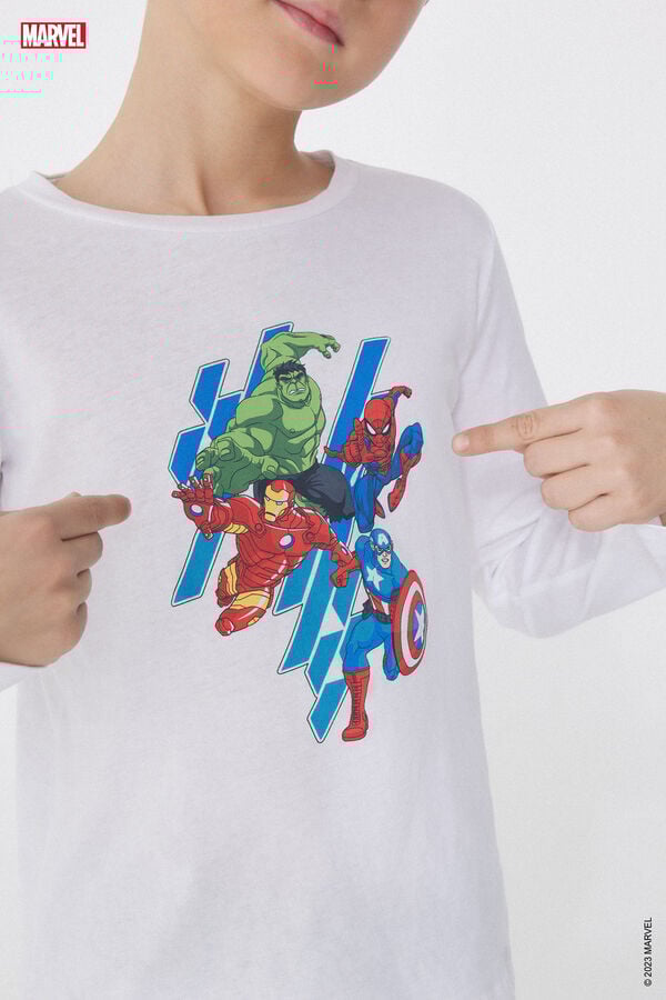 Tezenis Camiseta de Algodón de Manga Larga con Estampado Avengers Ofertas