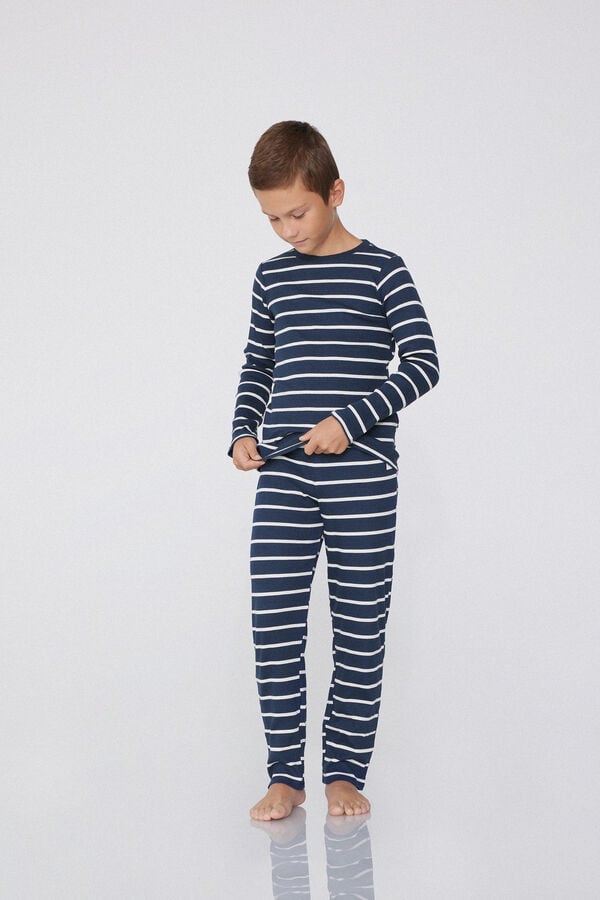 Tezenis Pijama Largo de Canalé de Algodón para Niño Oferta especial de fábrica
