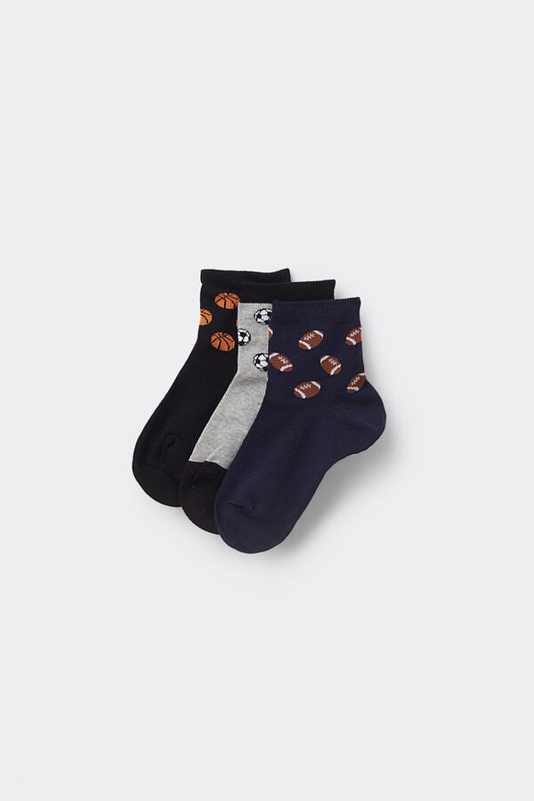 Tezenis 3 Pares Calcetines Cortos Algodón sin Borde Estampado Niño