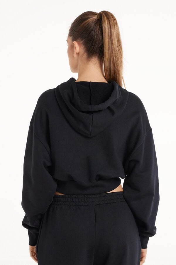 Tezenis Sudadera Corta Gruesa de Manga Larga con Capucha y Hombro Caído Outlet