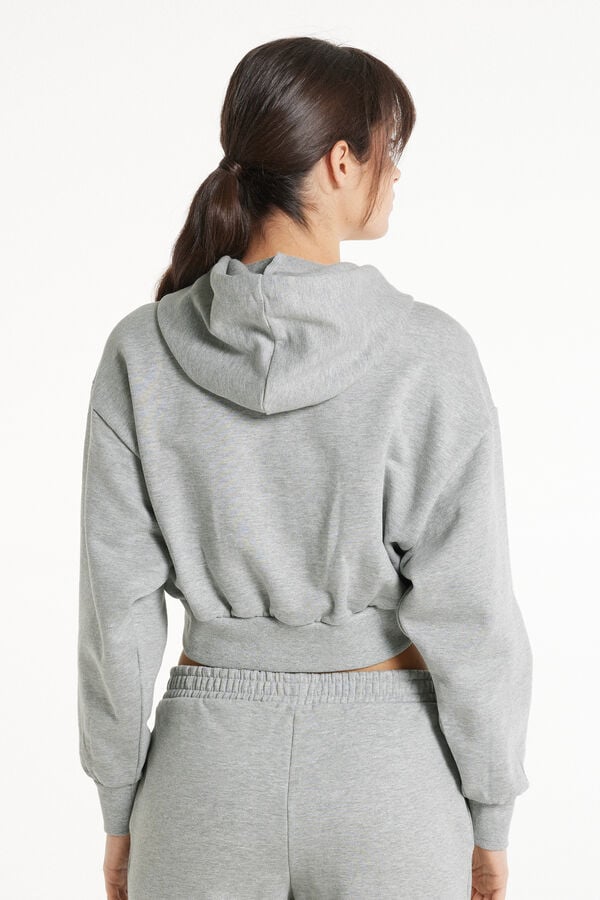 Tezenis Sudadera Corta Gruesa de Manga Larga con Capucha y Hombro Caído Outlet online
