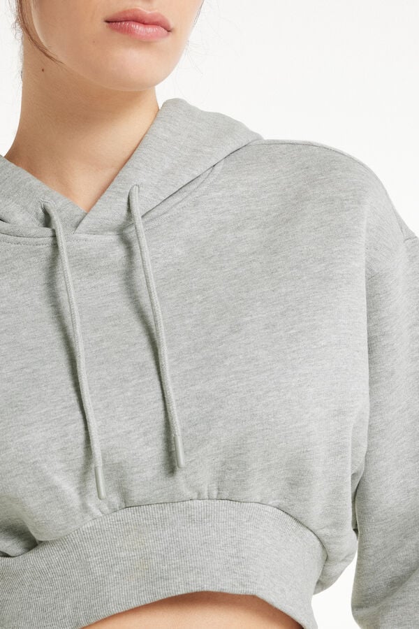 Tezenis Sudadera Corta Gruesa de Manga Larga con Capucha y Hombro Caído Outlet online
