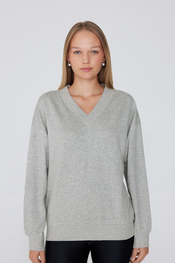 Tezenis Sudadera Gruesa Manga Larga Escote Pico