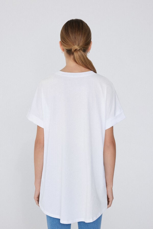Tezenis Camiseta de Algodón con Vuelta Kimono Descuentos del mes