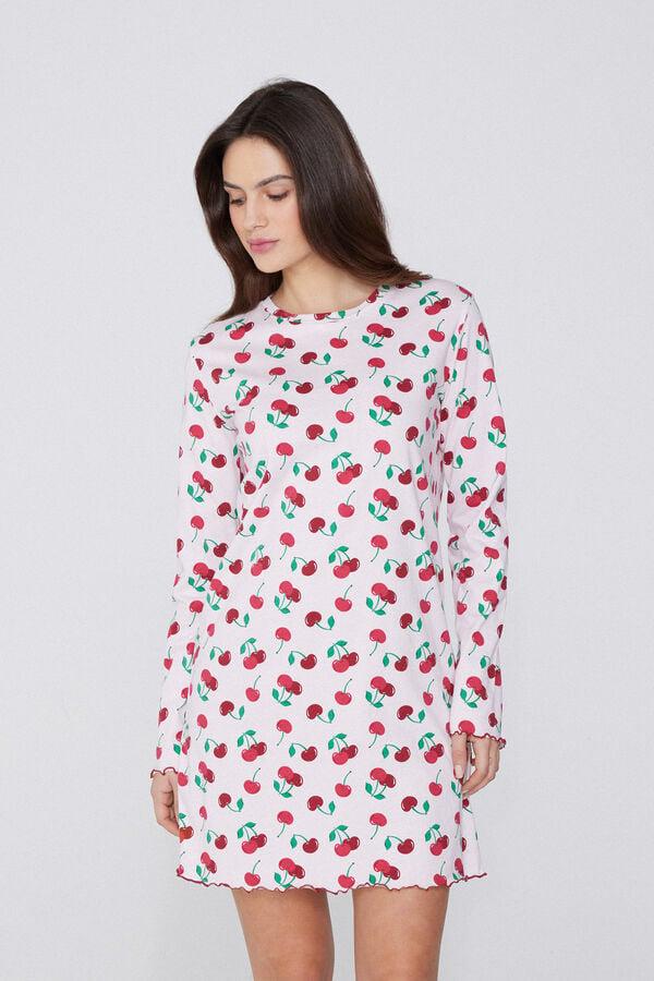 Tezenis Camisón de Algodón Estampado Cerezas Descuento por venta flash