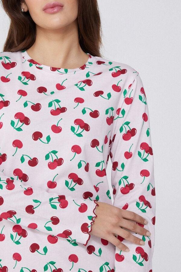 Tezenis Camisón de Algodón Estampado Cerezas Descuento por venta flash