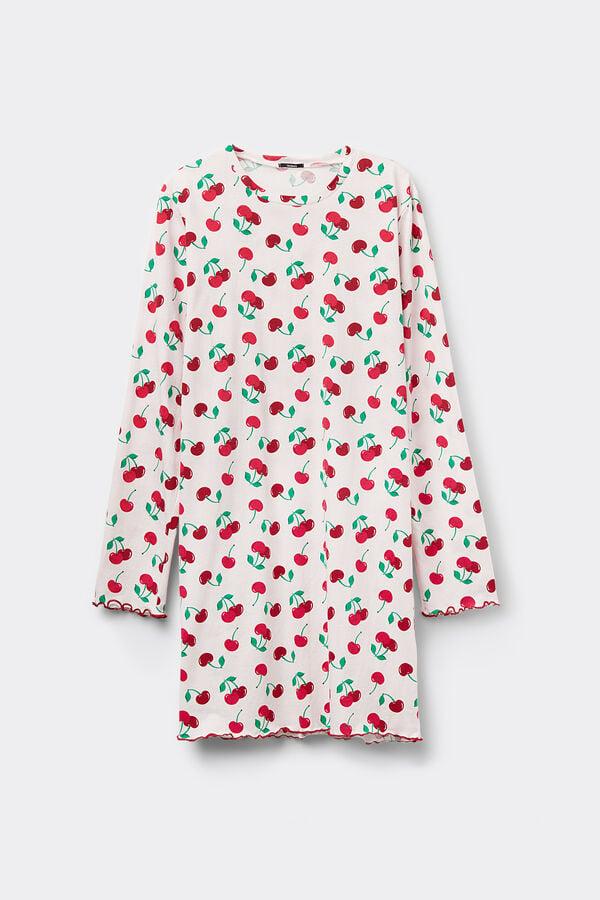 Tezenis Camisón de Algodón Estampado Cerezas Descuento por venta flash