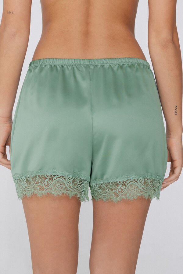 Tezenis Pantalón Corto de Raso y Encaje Outlet online