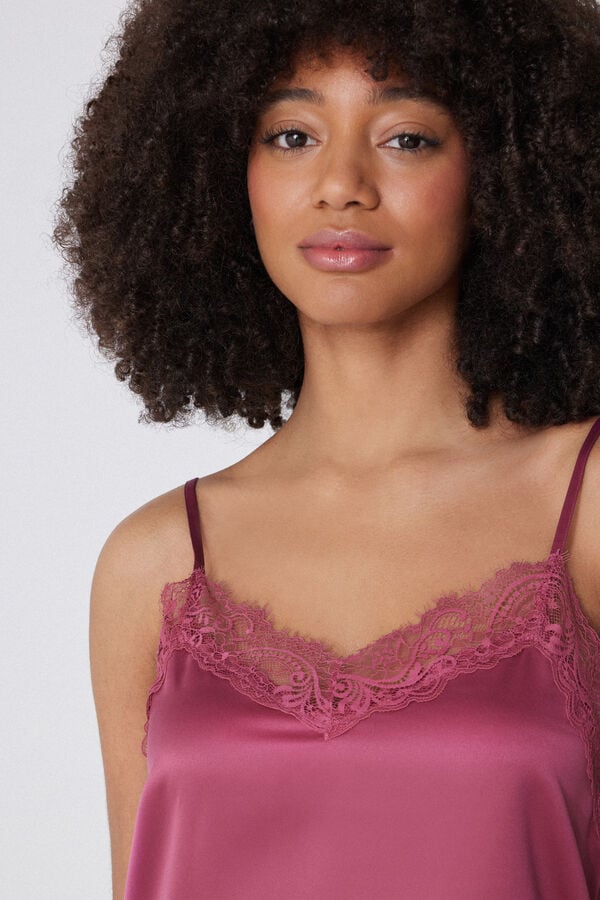 Tezenis Camiseta de Tirantes Finos de Raso y Encaje Rebajas