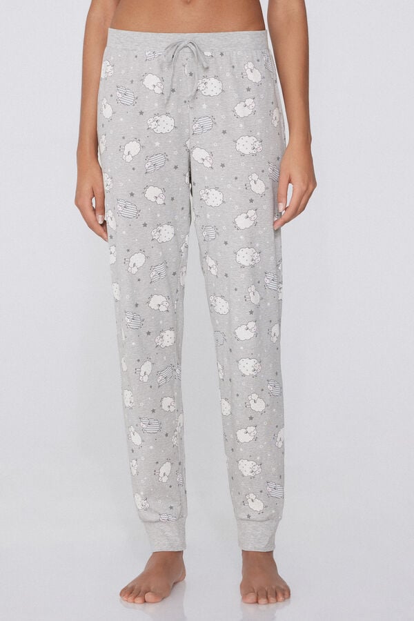 Tezenis Pantalón Largo de Algodón Estampado con Cordón