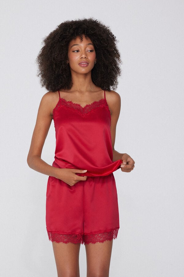 Tezenis Pantalón Corto de Raso y Encaje COMPRAR AHORA