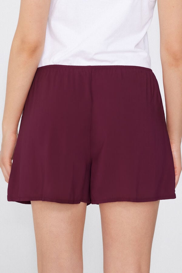 Tezenis Short de Tela de Viscosa de Color Liso Último día