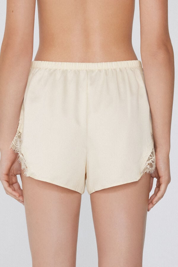 Tezenis Pantalón Corto de Raso y Encaje Grandes descuentos