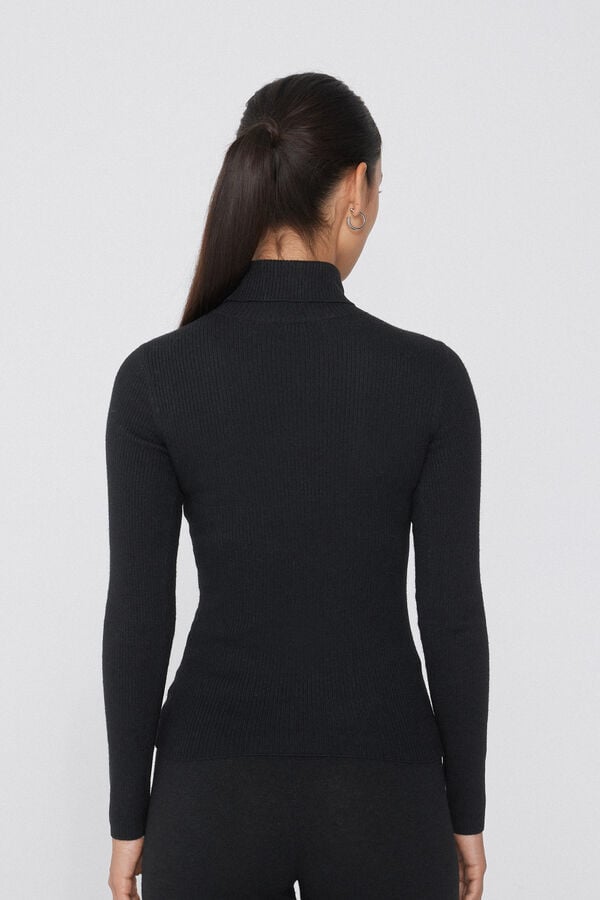 Tezenis Jersey Abrigado Manga Larga Cuello Alto Canalé con Lana En oferta