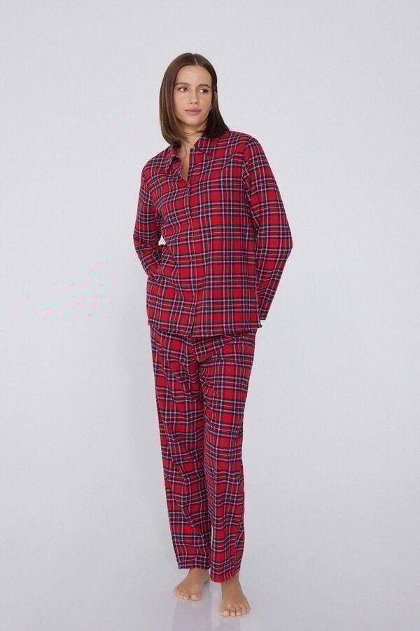 Tezenis Pijama Largo Abierto Franela Escocesa Rebajas