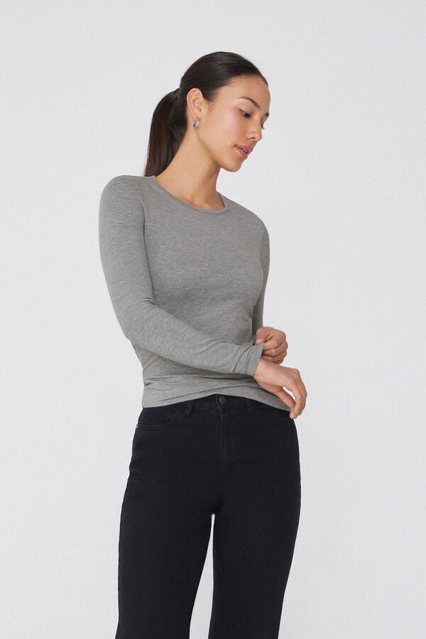 Tezenis Camiseta con Cuello Redondo de Algodón y Modal Térmico Limitado a 3 días
