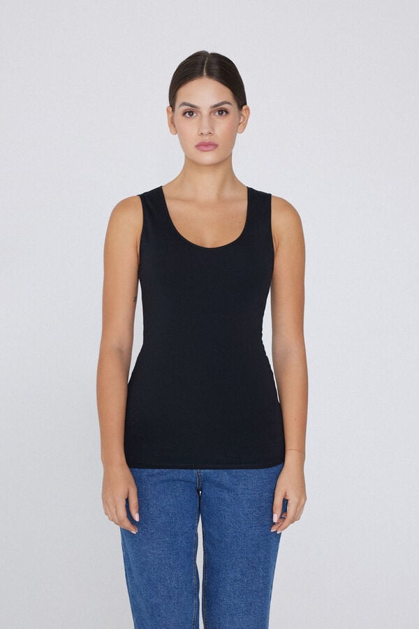 Tezenis Camiseta Tirantes Anchos Algodón Orgánico Escote Redondeado Venta caliente