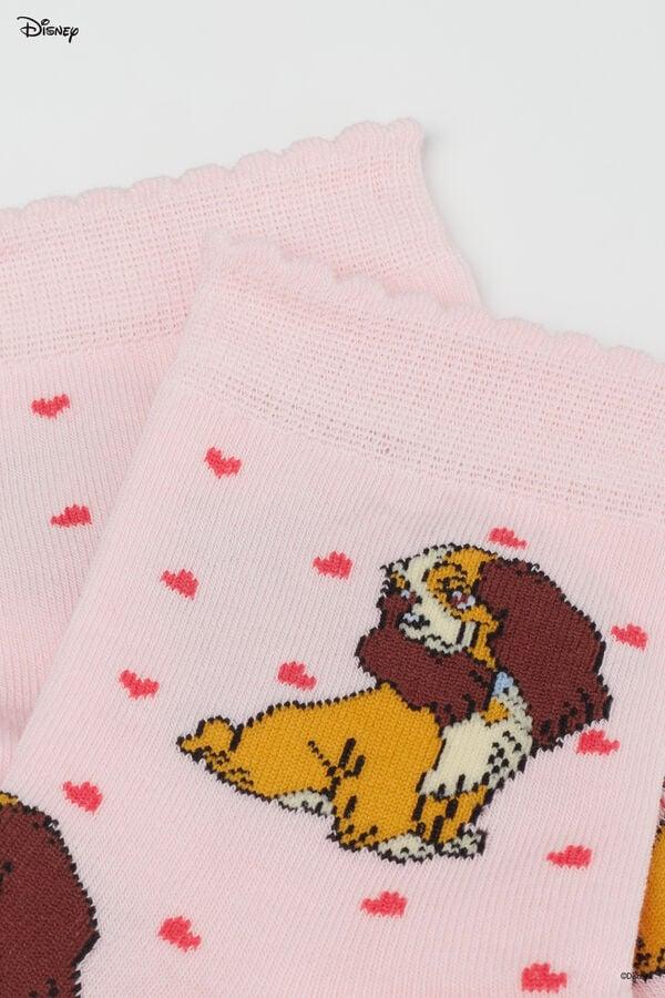 Tezenis Calcetines Cortos con Estampado de Disney de La Dama y el Vagabundo para Mujer Promoción por tiempo limitado