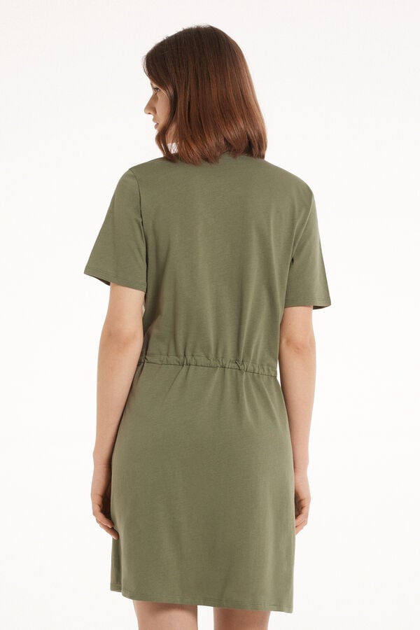 Tezenis Vestido Corto de Manga Corta de Algodón con Escote Pico Rebajas top