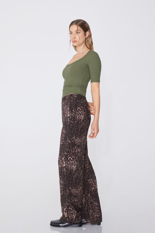 Tezenis Pantalón Largo Recto de Tela de Viscosa Envío gratis