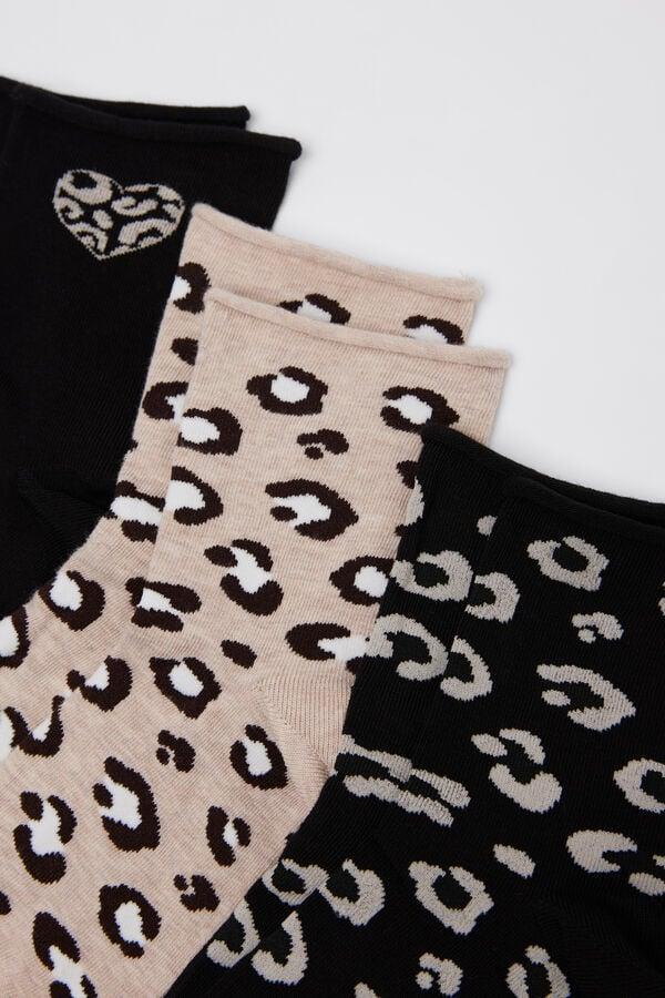 Tezenis 3 Pares Calcetines Cortos Algodón sin Borde Estampado Mujer Precio de fábrica