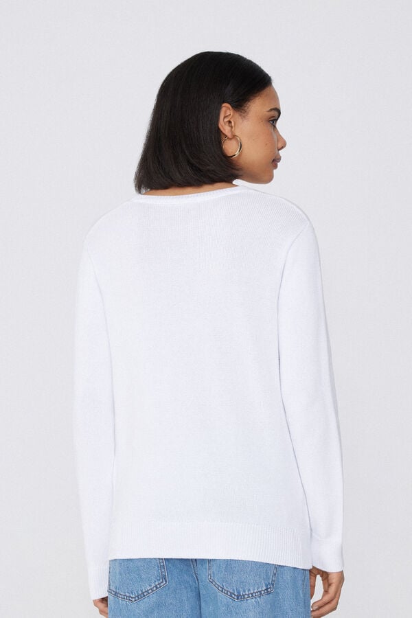 Tezenis Jersey de Manga Larga y Cuello Redondo Básico de Algodón Calado Descuentos del mes