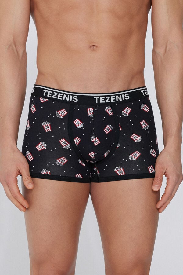 Tezenis Bóxer de Algodón Estampado con Bordes en Contraste con Logo
