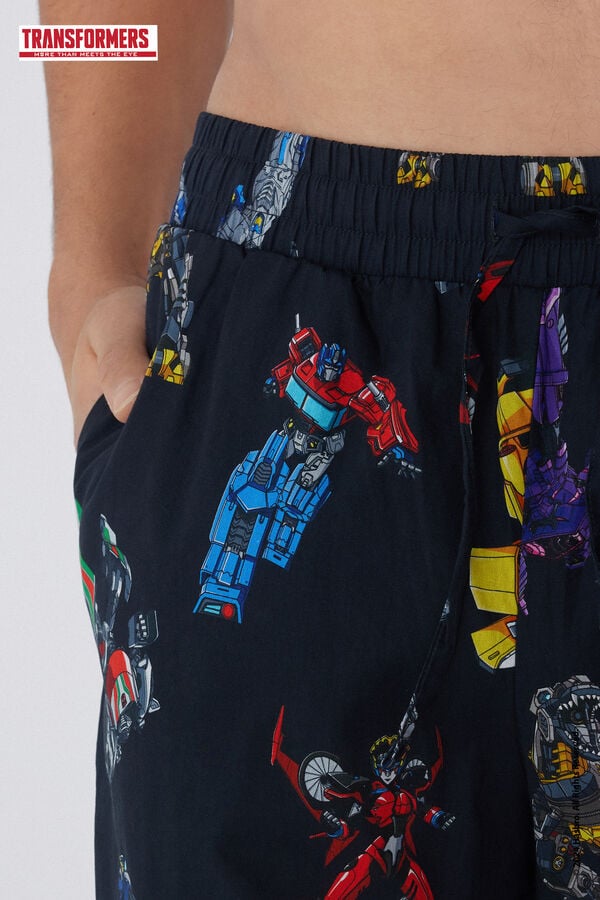 Tezenis Pantalones Largos de Tela de Algodón con Estampado Transformers Outlet