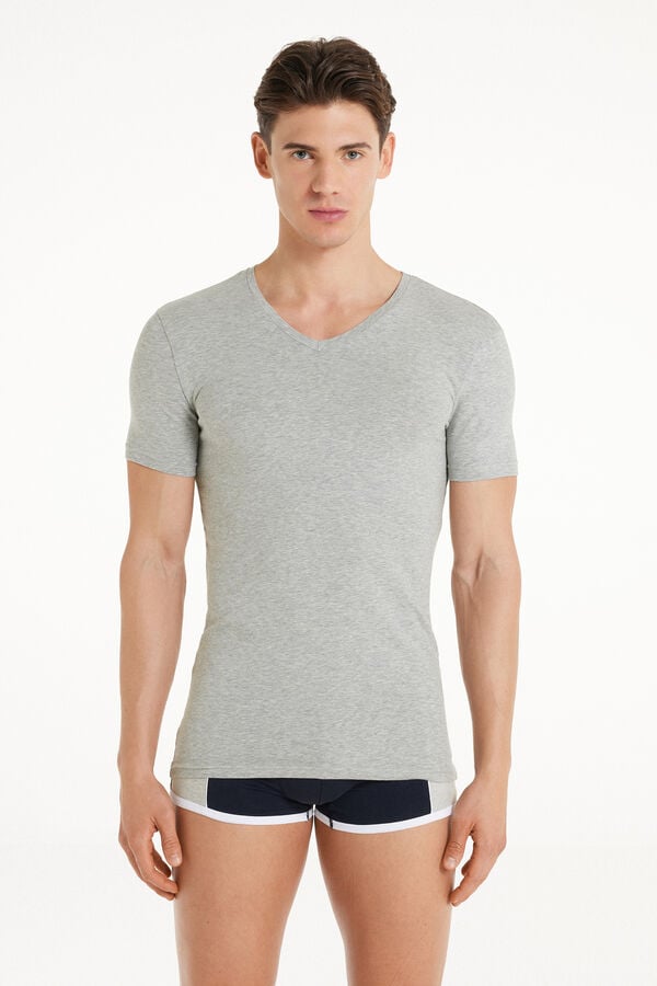 Tezenis Camiseta Escote Pico Algodón Elástico Gran oferta
