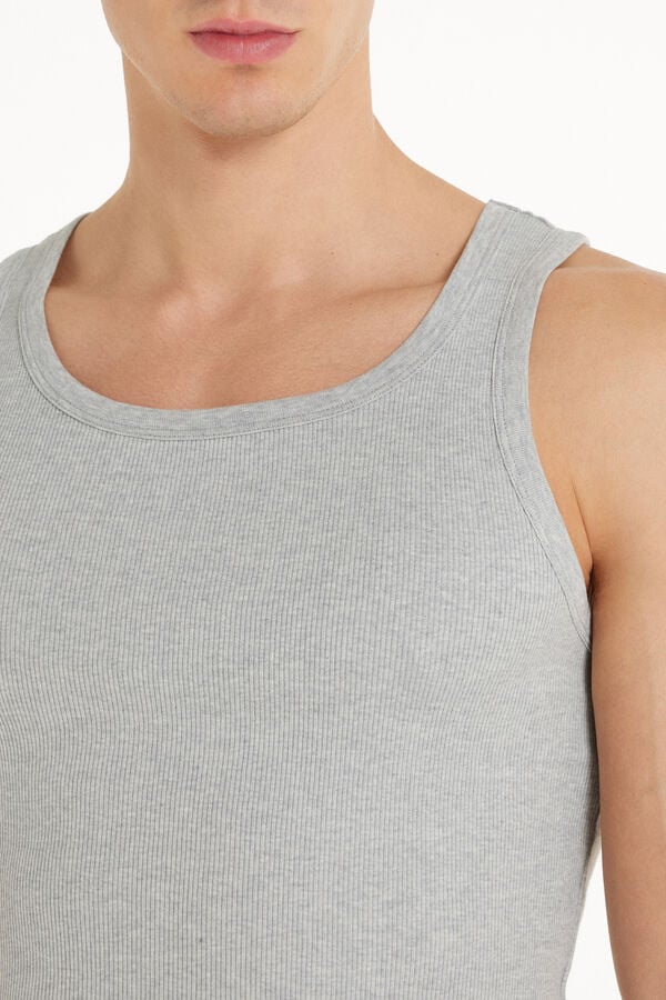 Tezenis Camiseta de Tirantes Canalé Tirantes Anchos Algodón Hombre Los más vendidos