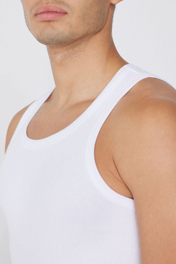 Tezenis Camiseta de Tirantes Canalé Tirantes Anchos Algodón Hombre Descuento
