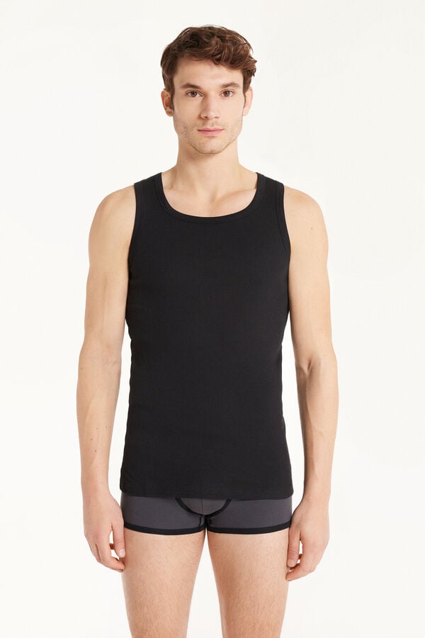 Tezenis Camiseta de Tirantes Canalé Tirantes Anchos Algodón Hombre Tienda