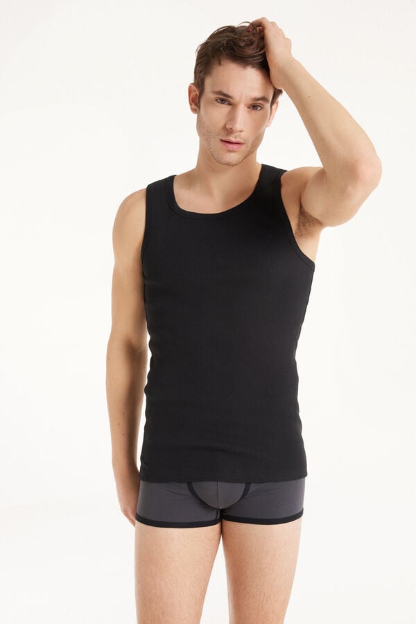 Tezenis Camiseta de Tirantes Canalé Tirantes Anchos Algodón Hombre Tienda