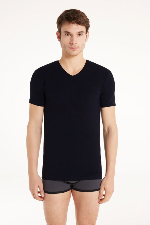 Tezenis Camiseta Escote Pico Algodón Elástico Envío gratis