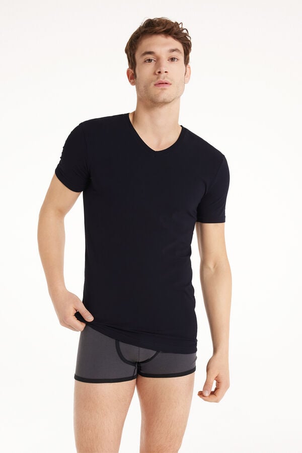 Tezenis Camiseta Escote Pico Algodón Elástico Envío gratis