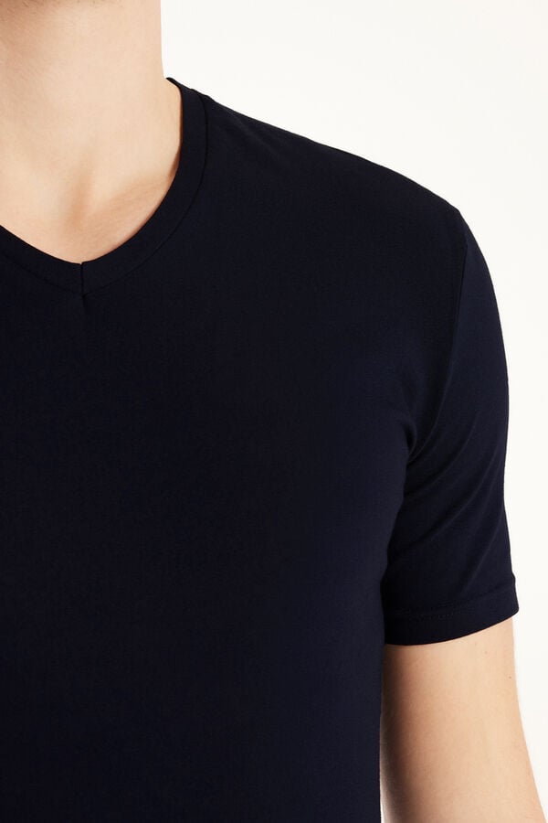 Tezenis Camiseta Escote Pico Algodón Elástico Envío gratis