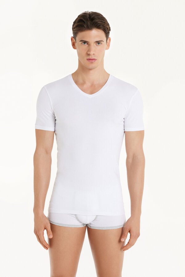 Tezenis Camiseta Escote Pico Algodón Elástico Limitado a 3 días
