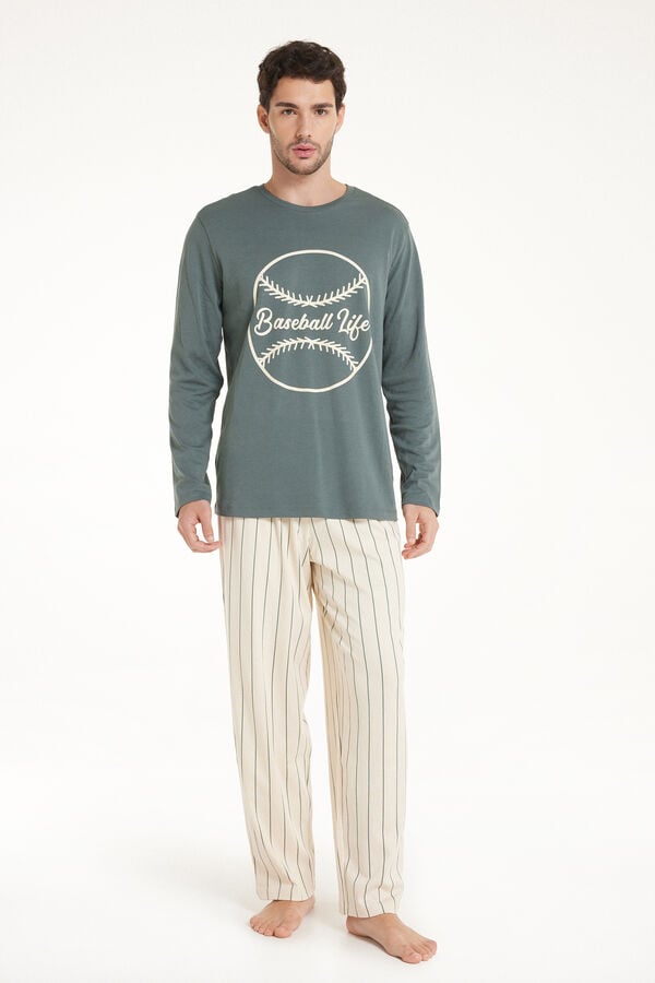 Tezenis Pijama Largo de Algodón Grueso Béisbol Precios de Black Friday