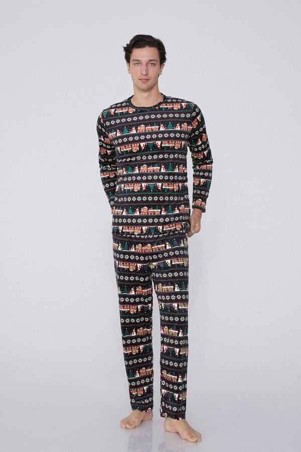Tezenis Pijama Largo Micropolar Estampado Nórdico Outlet