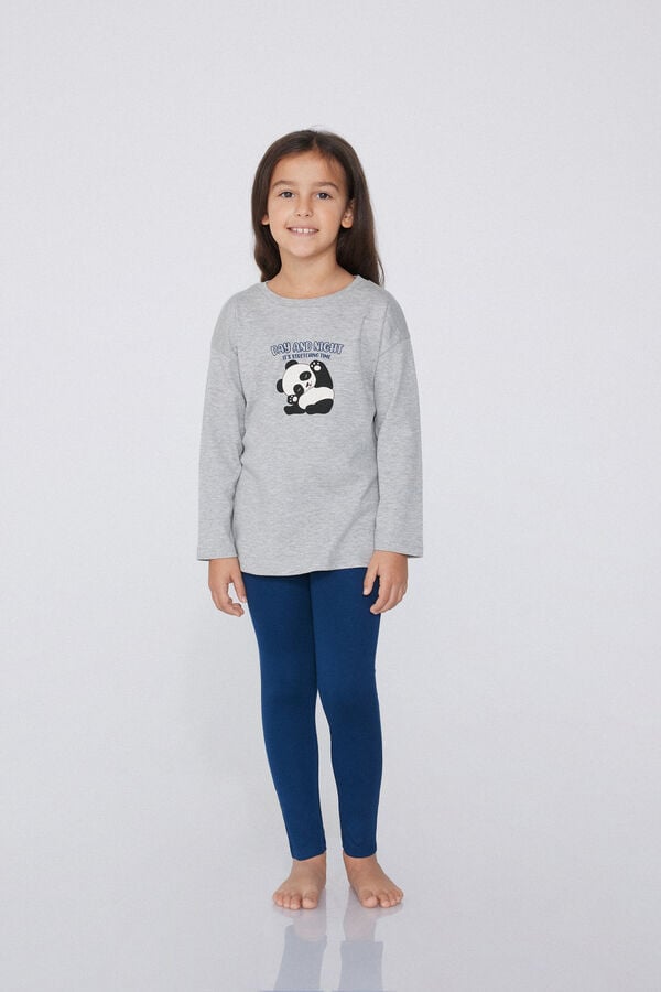 Tezenis Pijama Largo Algodón Grueso Panda