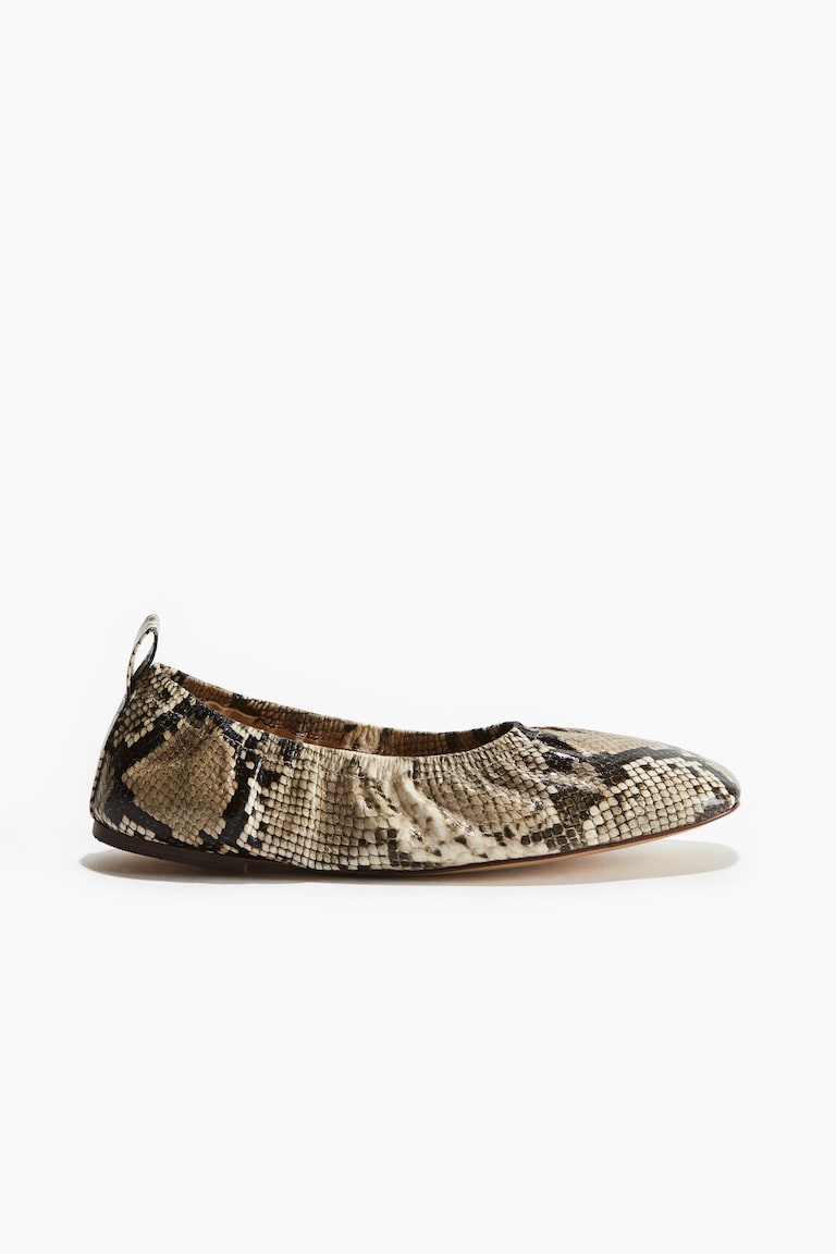 H&M Bailarinas - Beige/Diseño piel de serpiente - MUJER Venta caliente