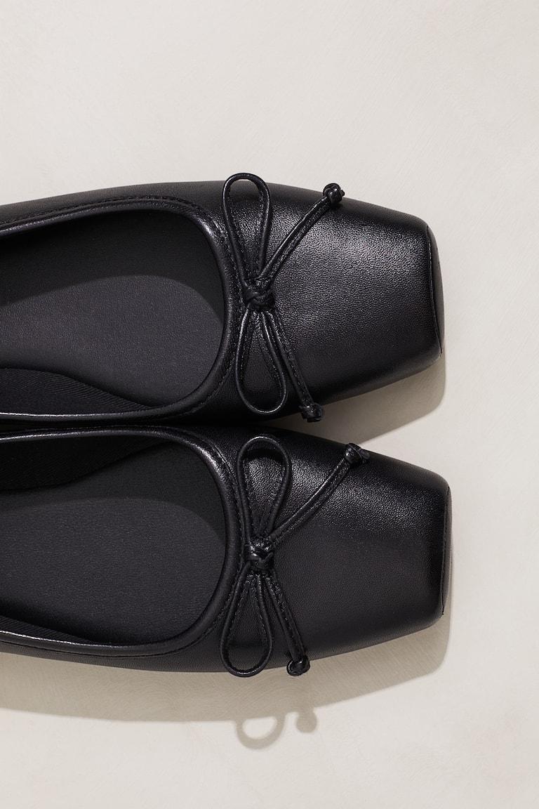 H&M Bailarinas de piel - Negro - MUJER