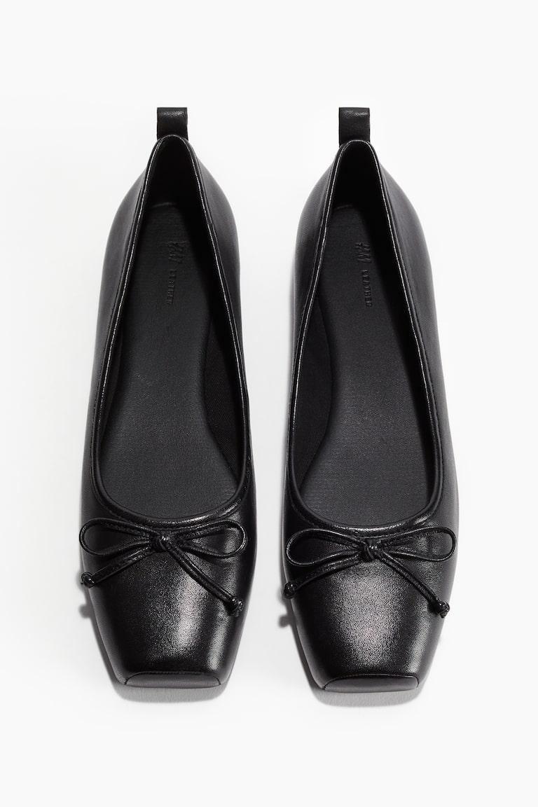 H&M Bailarinas de piel - Negro - MUJER Liquidación